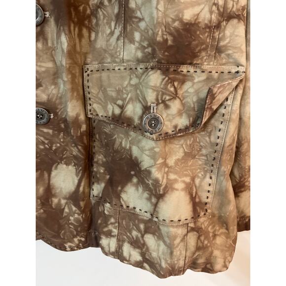 Hama Y2K Embellished Tie Dyed Graphic Long Sleeve Blazer Open Stitch Grunge XXL - Picture 4 of 8